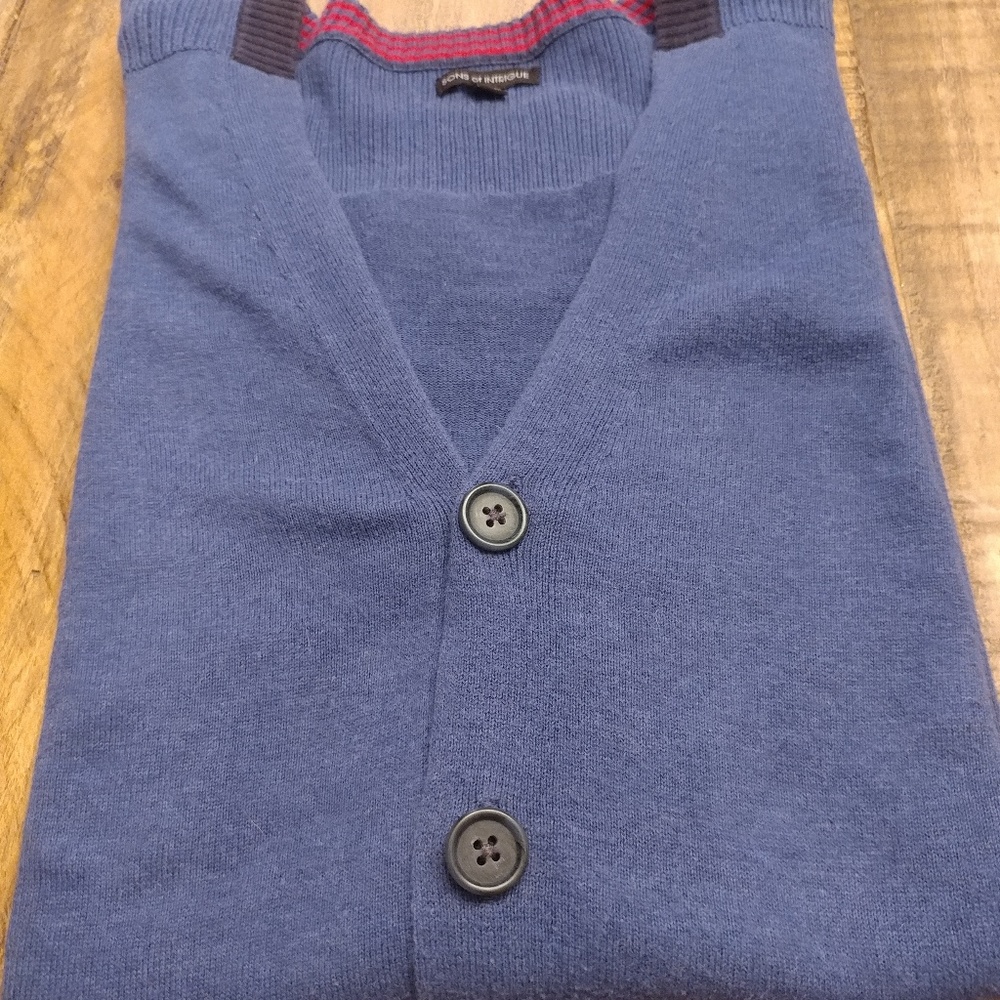 Sons of Intrigue Men's Blue Button Down Cardigan